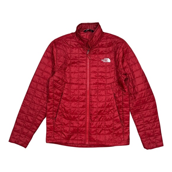 The North Face Eco Thermoball Red Primaloft Quilted Insulated Jacket Mens Small - Picture 1 of 13